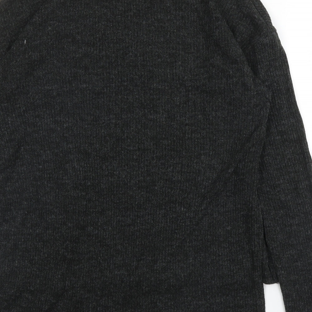 Select Womens Grey Acrylic Basic Blouse Size 8 Round Neck