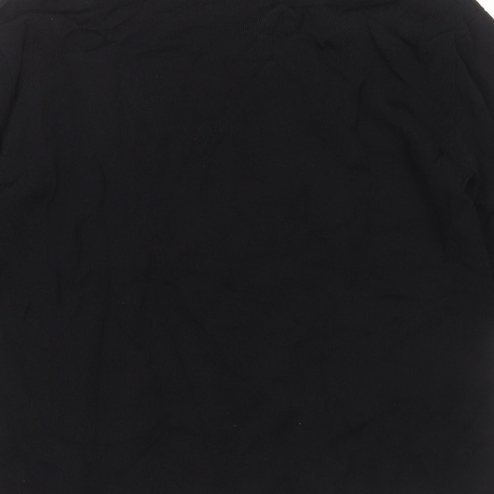 Angelina Womens Black Round Neck Floral Viscose Pullover Jumper Size S - floral detail