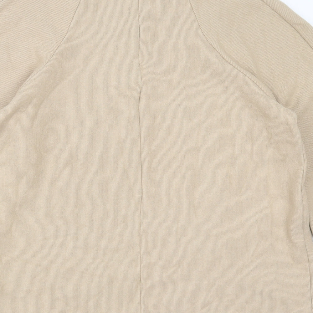 Marks & Spencer Womens Beige Round Neck Polyester Pullover Jumper Size 12