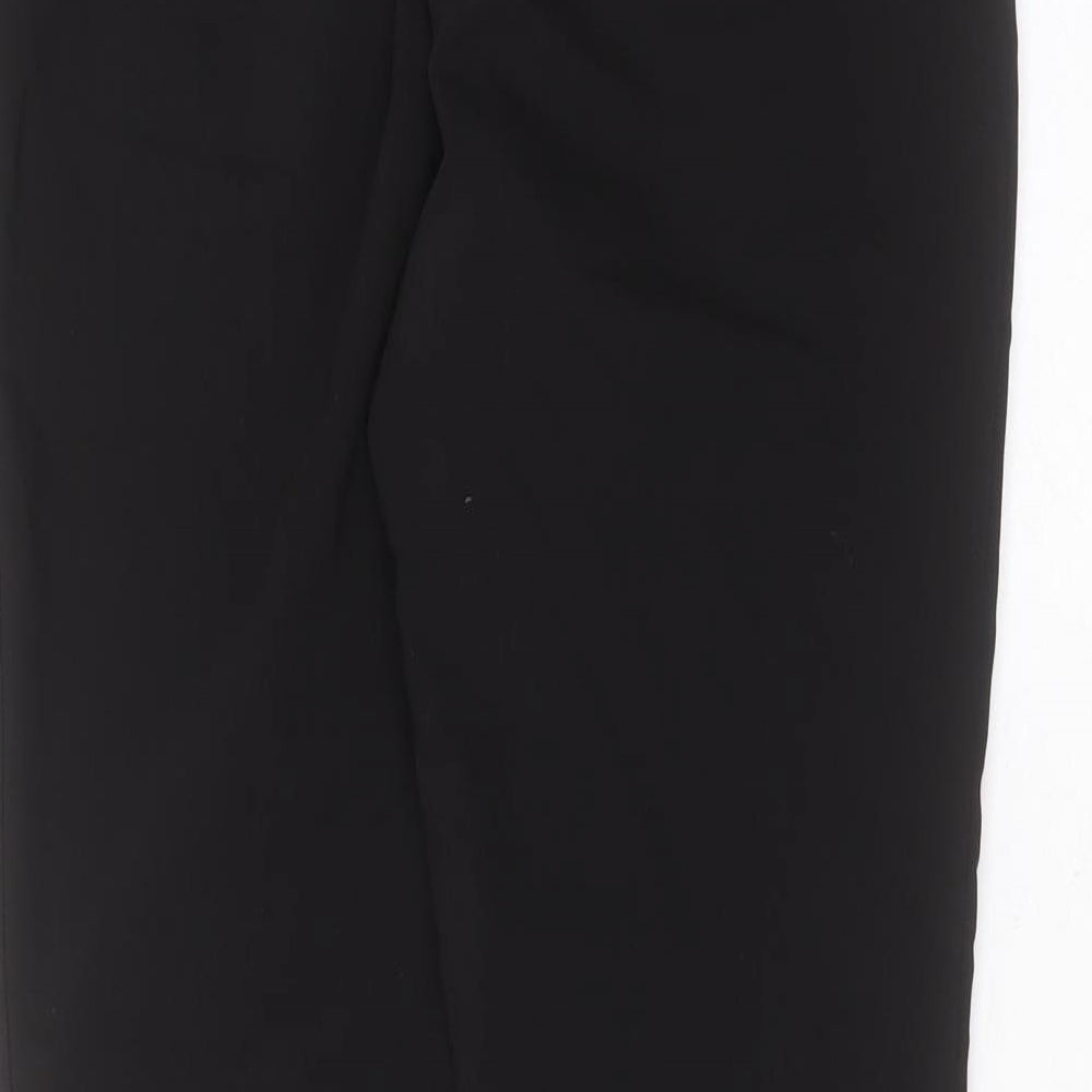 H&M Womens Black Cotton Trousers Size 10 L28 in Regular Zip