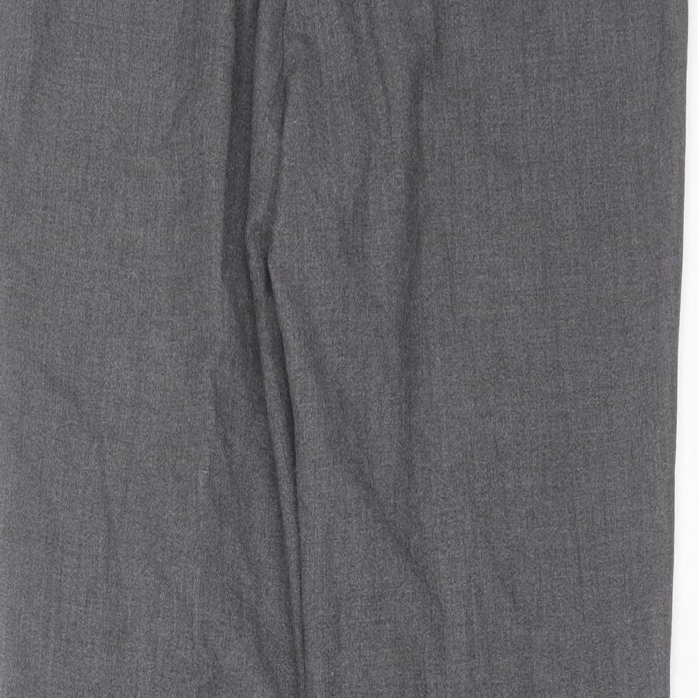 Essentials Womens Grey Polyester Trousers Size 14 L30 in Regular