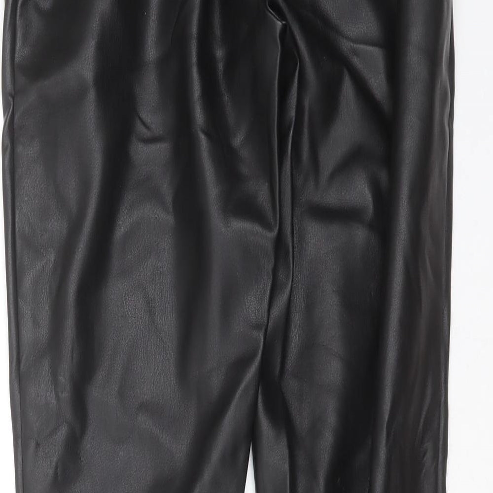 inditex Womens Black Polyester Trousers Size 28 in L29 in Slim
