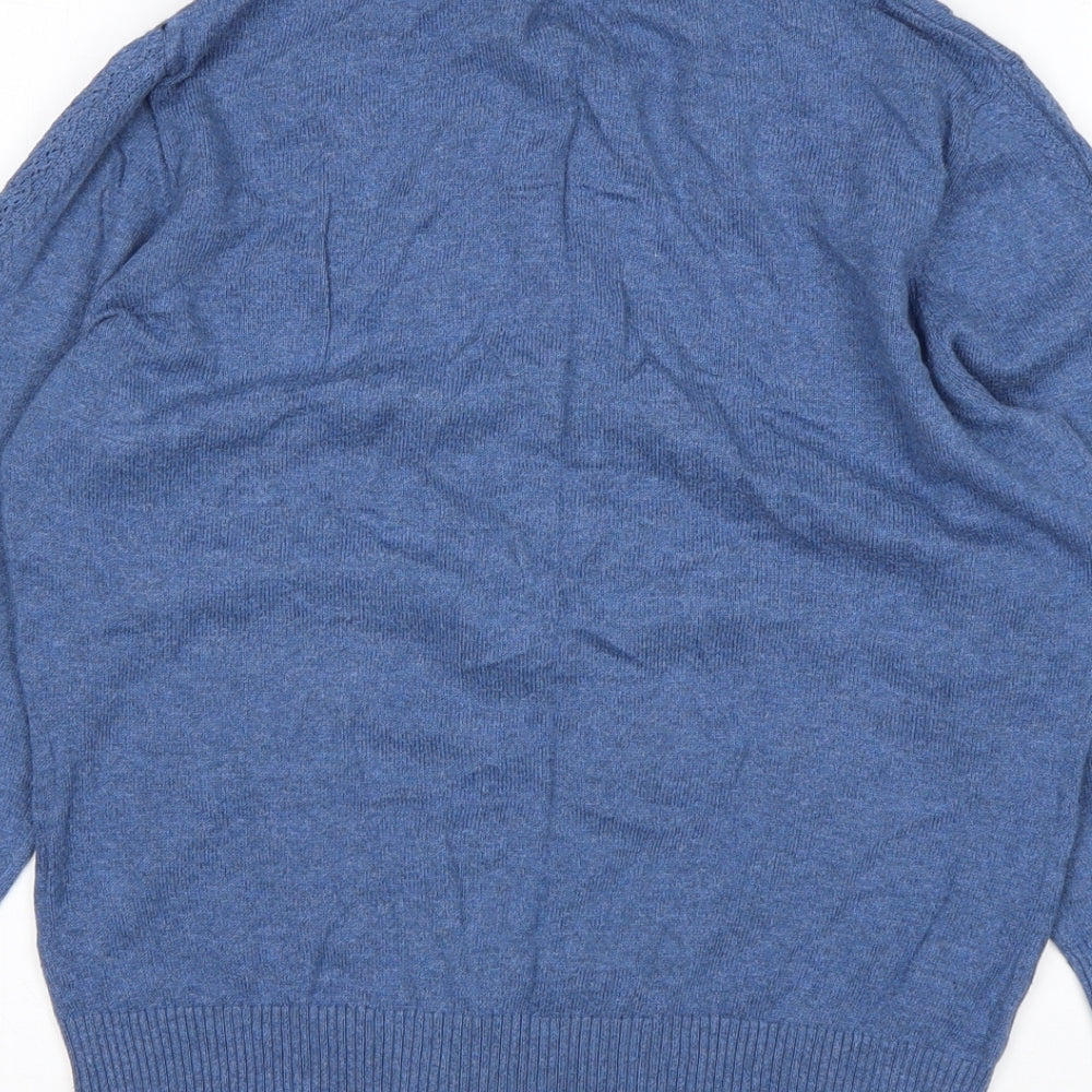 RJR.John Rocha Womens Blue Round Neck Cardigan Jumper Size 10