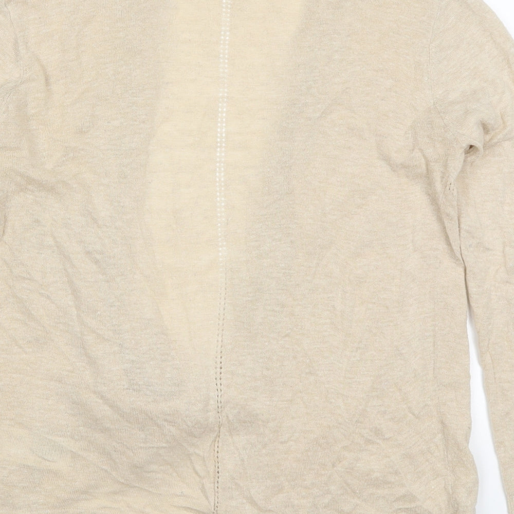 Maine New England Womens Beige V-Neck Acrylic Cardigan Jumper Size 8