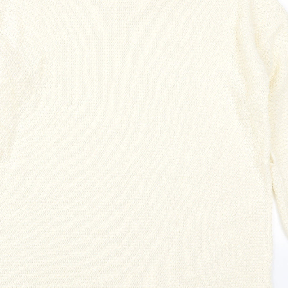 Lasula Womens Beige Round Neck Acrylic Pullover Jumper Size 10
