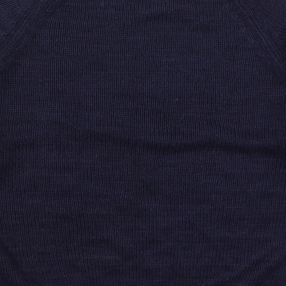 Emily Claire Womens Blue Round Neck Acrylic Pullover Jumper Size 14