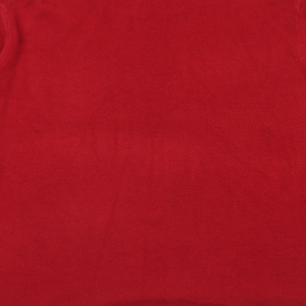 Sarah Hamilton Womens Red Crew Neck Acrylic Pullover Jumper Size XL