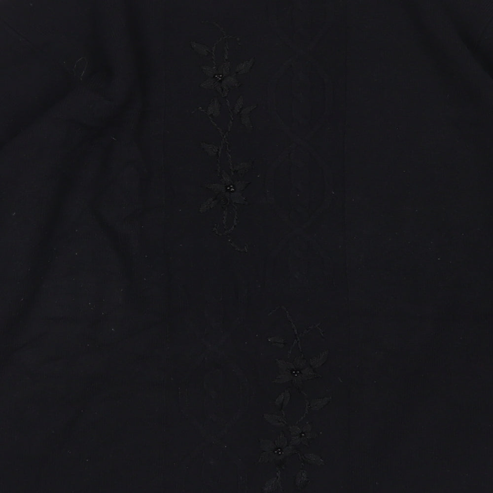 Reflection Womens Black Mock Neck Acrylic Pullover Jumper Size S