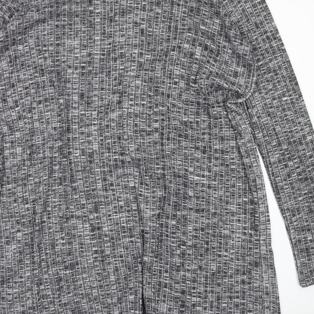 EDIT Womens Grey Round Neck Viscose Cardigan Jumper Size 12