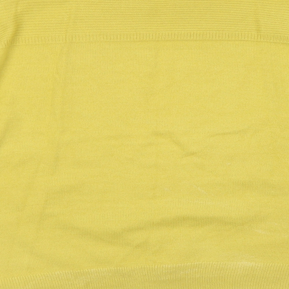 Classic Womens Yellow Round Neck Acrylic Pullover Jumper Size 18