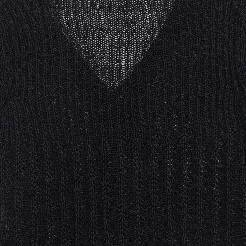 Gerry Weber Womens Black V-Neck Acrylic Cardigan Jumper Size 14