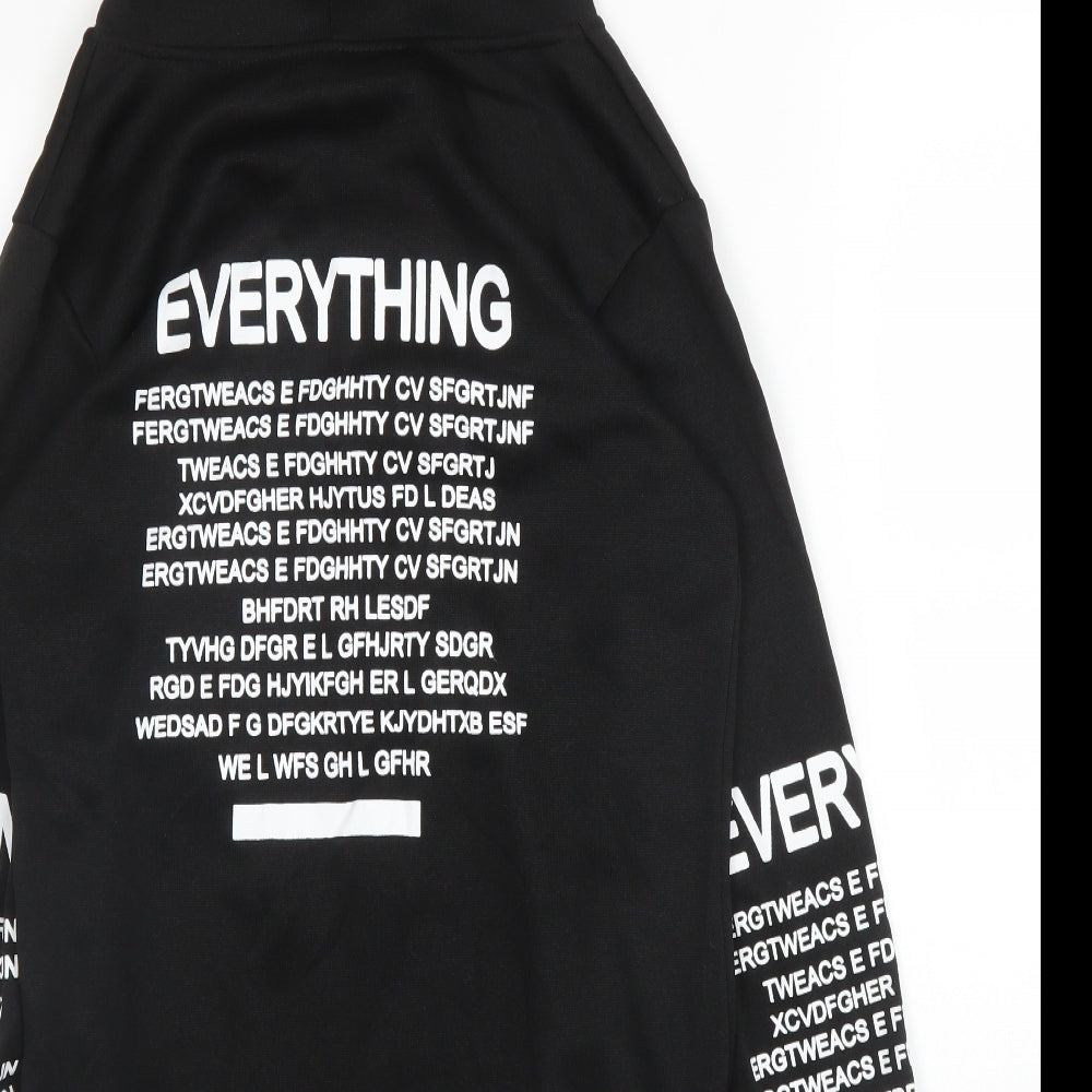 Preworn Womens Black Polyester Full Zip Hoodie Size S Zip