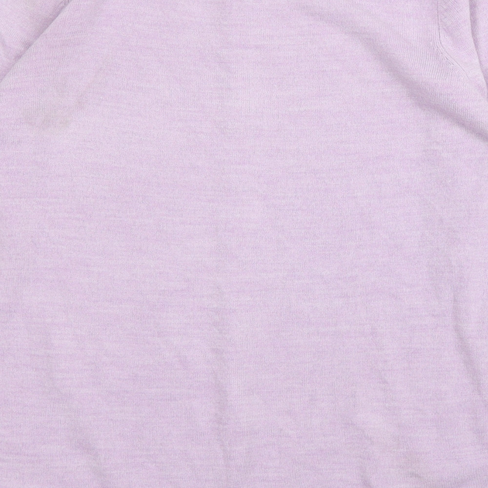 BHS Womens Purple Round Neck Acrylic Cardigan Jumper Size 12