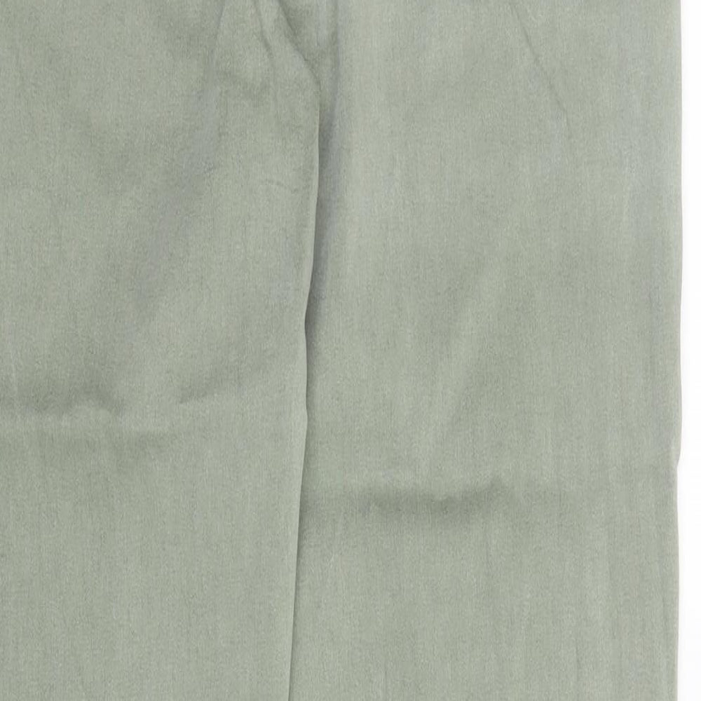 Goodie Womens Green Cotton Chino Trousers Size 18 L28 in Regular Zip