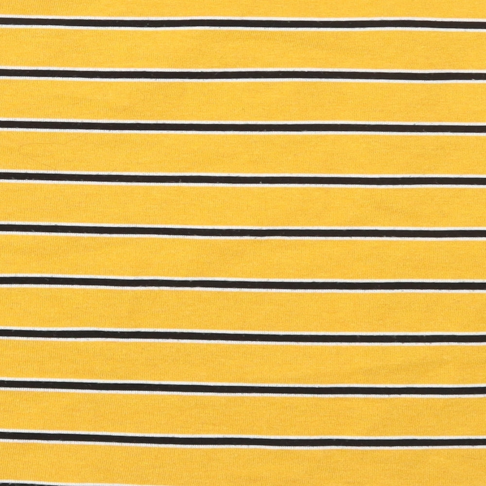 Primark Womens Yellow Striped Polyester Pullover Sweatshirt Size XS