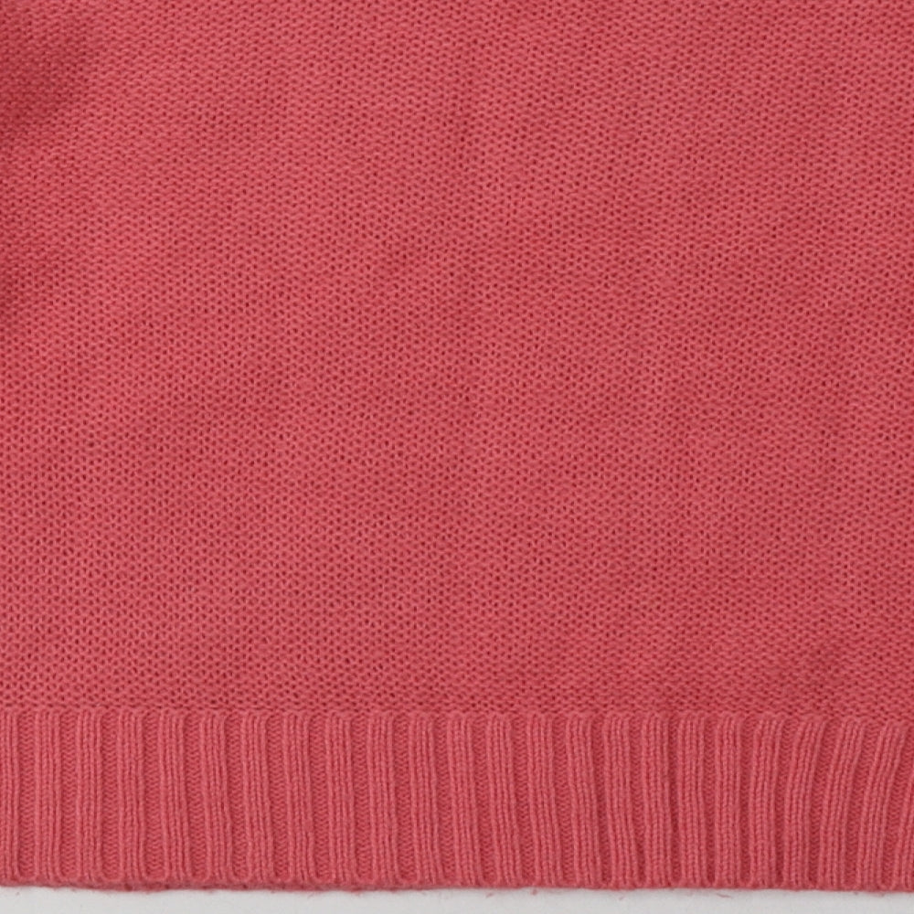 New Look Womens Pink Argyle/Diamond Acrylic Pullover Sweatshirt Size M Pullover
