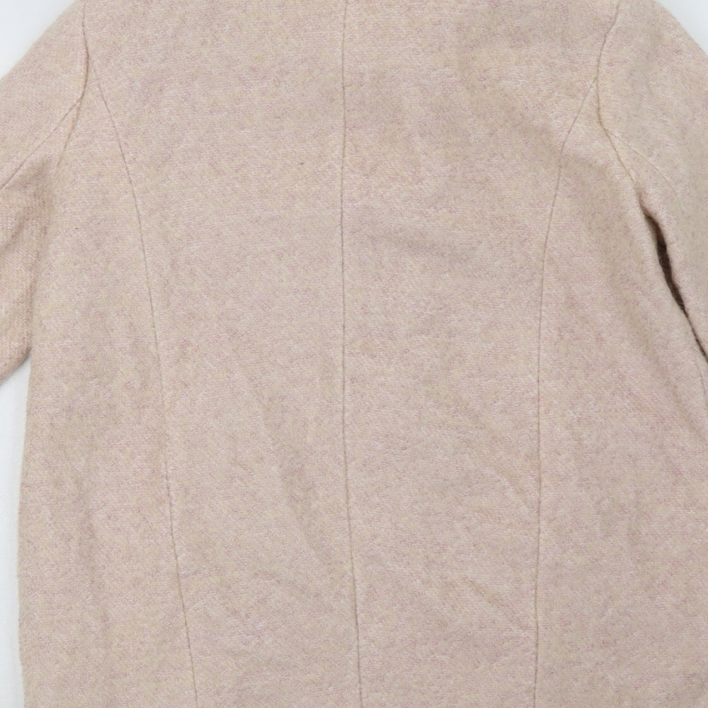 Sainsburys Womens Pink Overcoat Coat Size 10 Button