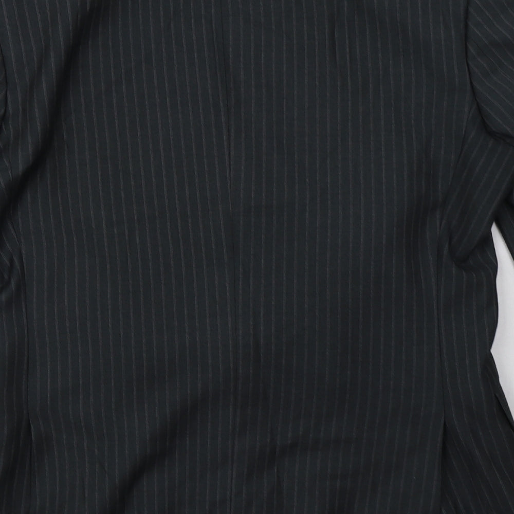 New Look Mens Grey Striped Jacket Blazer Size 36 Button