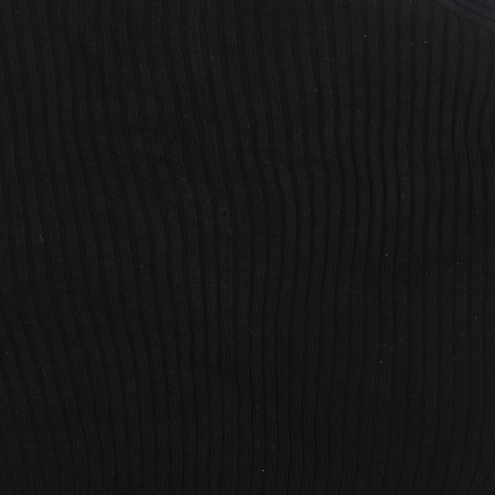 Dorothy Perkins Womens Black Round Neck Acrylic Pullover Jumper Size 14