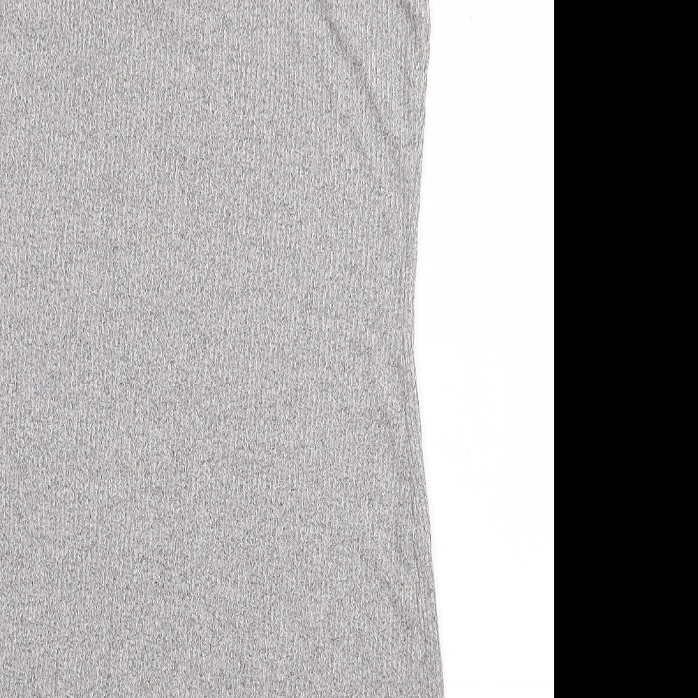 Topshop Womens Grey Viscose Slip Dress Size 14 V-Neck Pullover