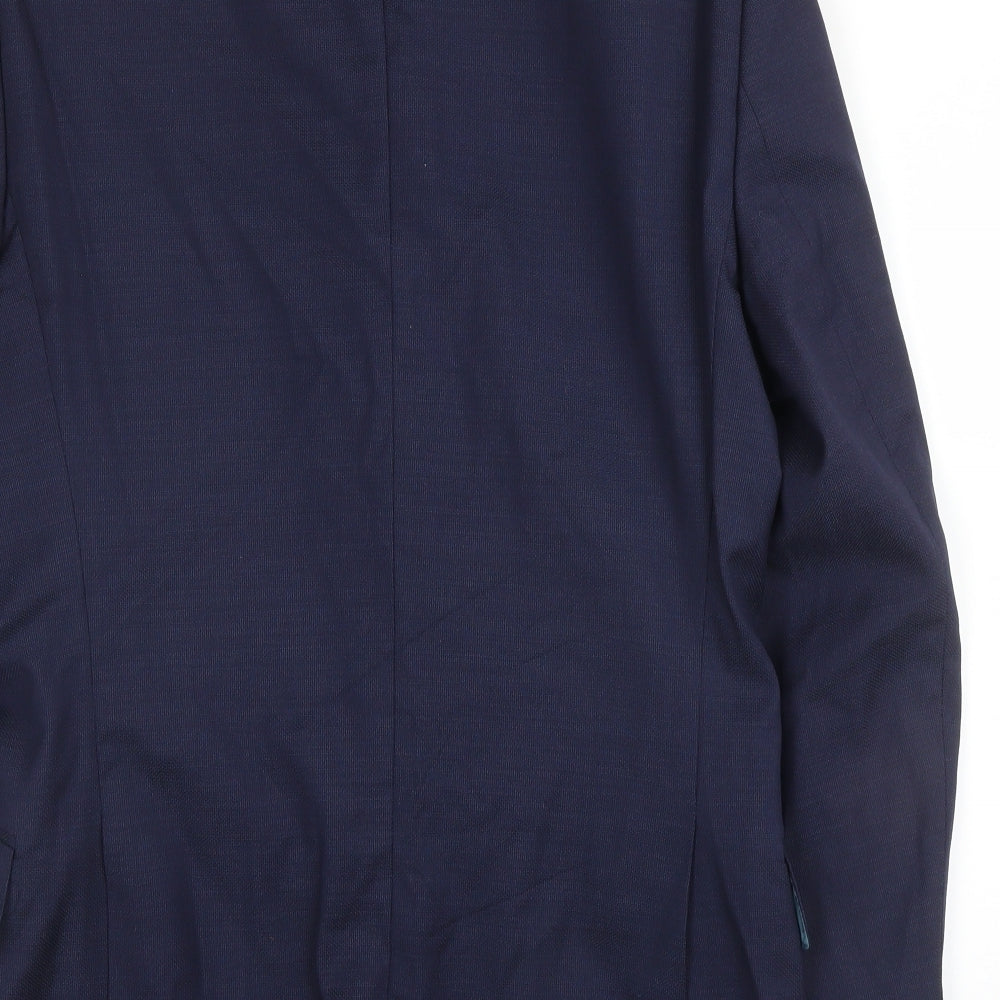 Zara Mens Blue Wool Jacket Suit Jacket Size 38
