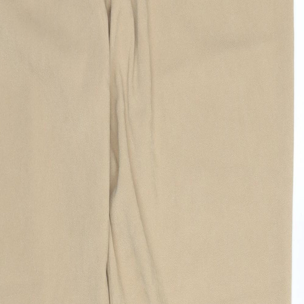 Casual Comfort Womens Beige Polyester Trousers Size 16 L30 in Regular