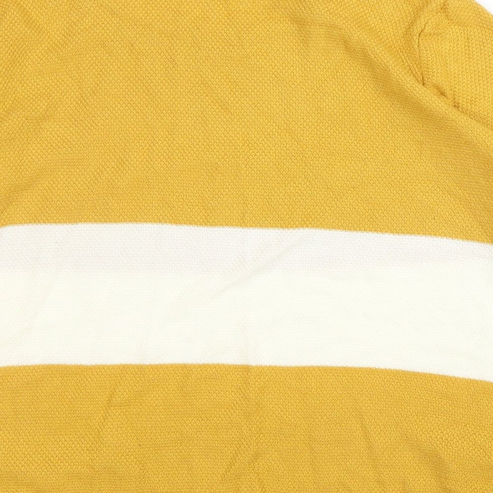 TU Womens Yellow Round Neck Acrylic Pullover Jumper Size 14