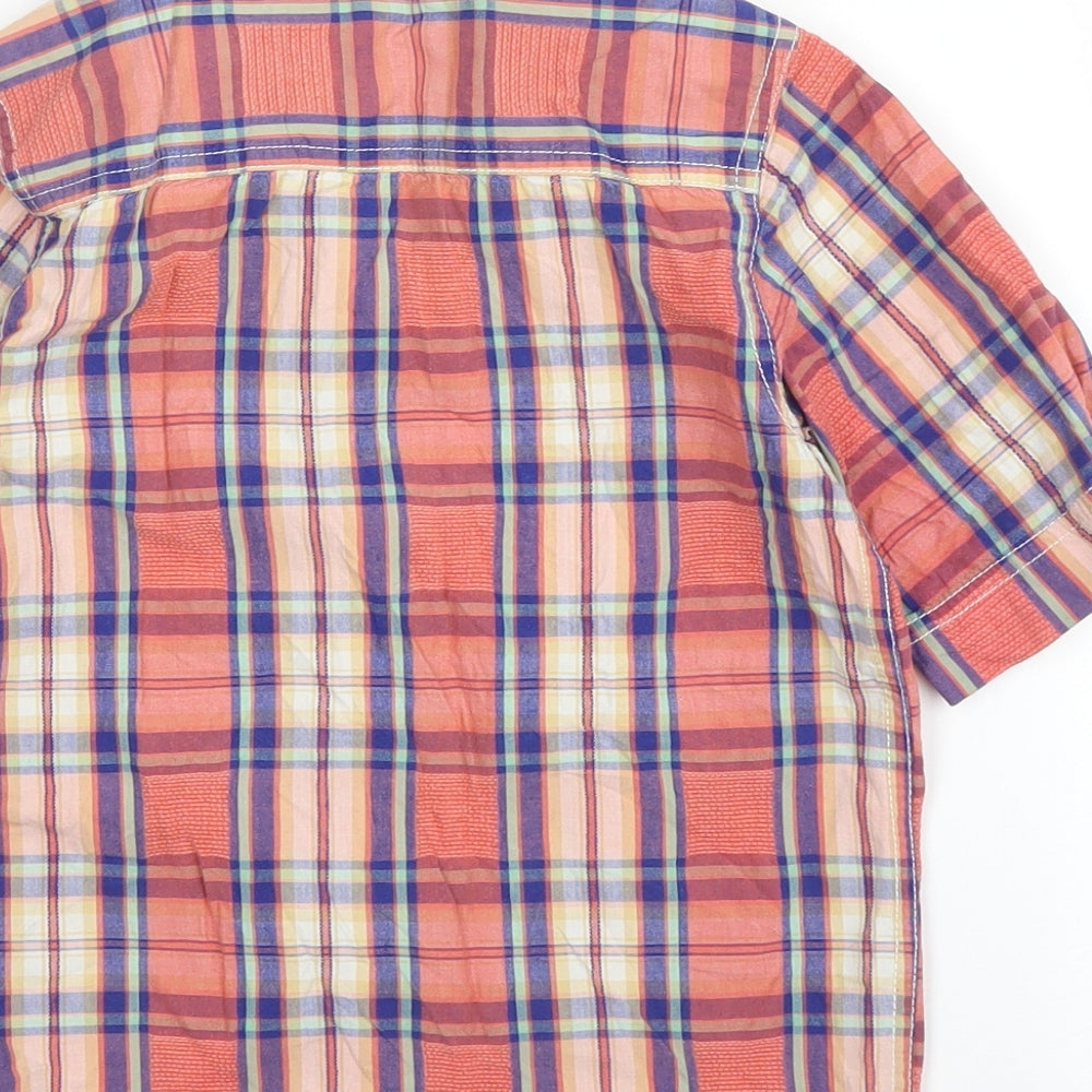 Debenhams Boys Orange Plaid Cotton Basic Button-Up Size 5 Years Collared Button