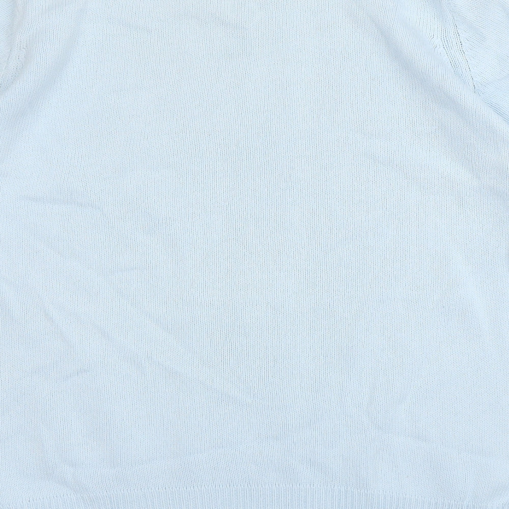 EMW Womens Blue Round Neck Cotton Pullover Jumper Size 14