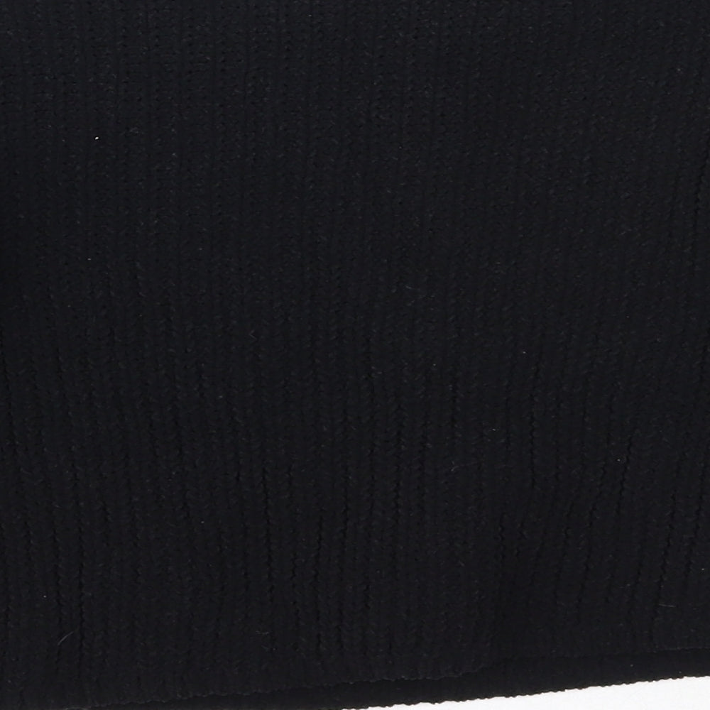 H&M Girls Black Round Neck Polyester Pullover Jumper Size 7-8 Years