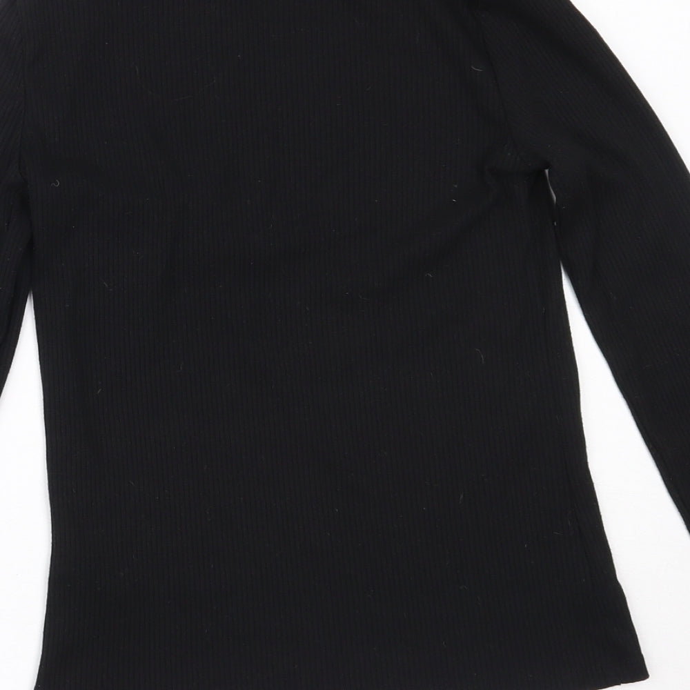F&F Girls Black Roll Neck Polyester Pullover Jumper Size 13-14 Years