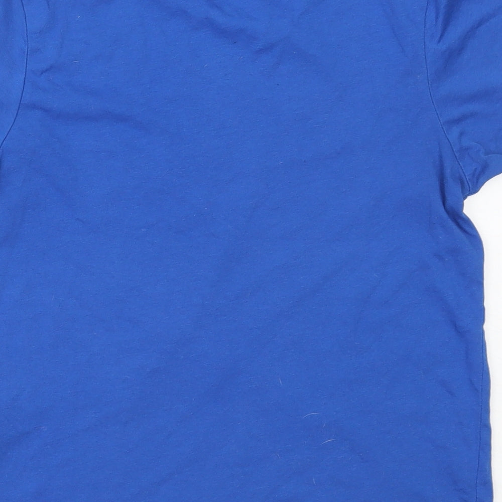 Topshop Womens Blue Cotton Basic T-Shirt Size 6 Round Neck