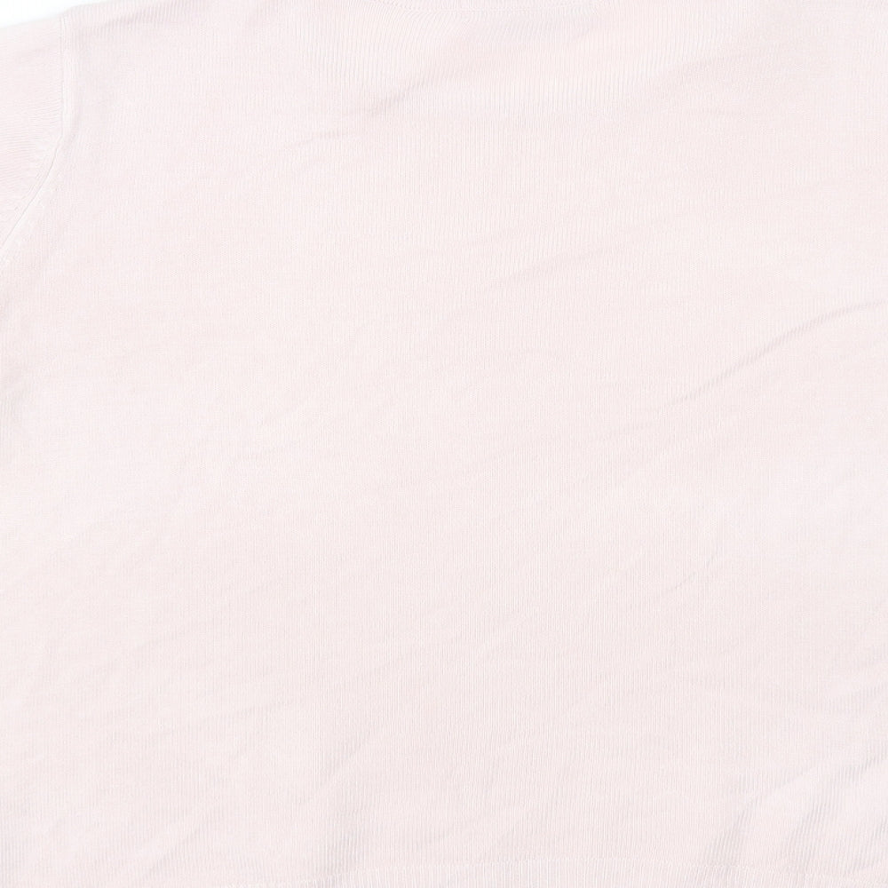 Marks & Spencer Womens Pink Round Neck Acrylic Pullover Jumper Size 14