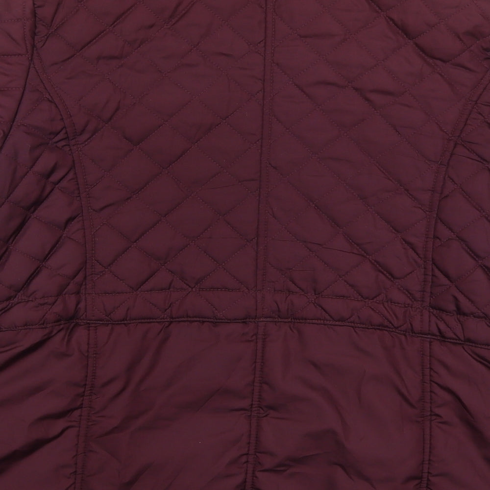 Originals Womens Purple Quilted Coat Size 14 Zip