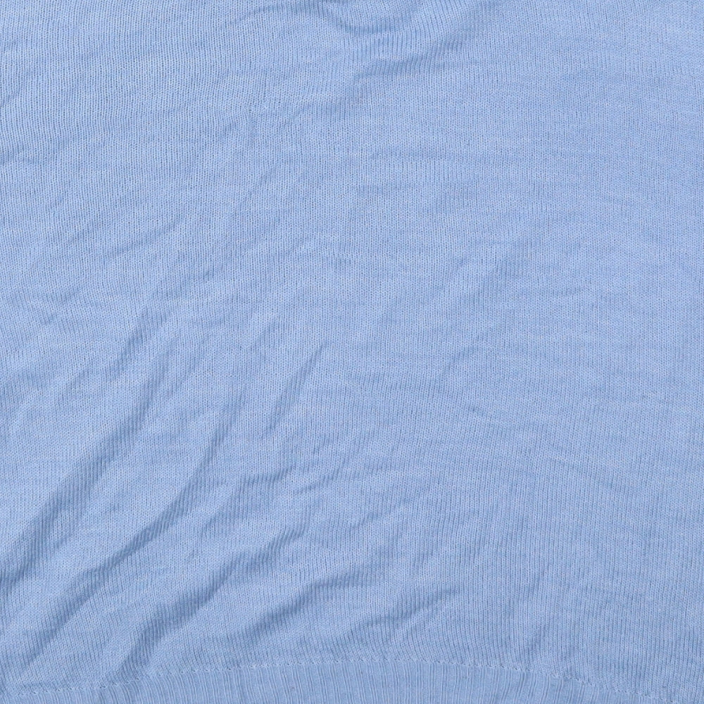 Brave Soul Mens Blue V-Neck Acrylic Pullover Jumper Size XL
