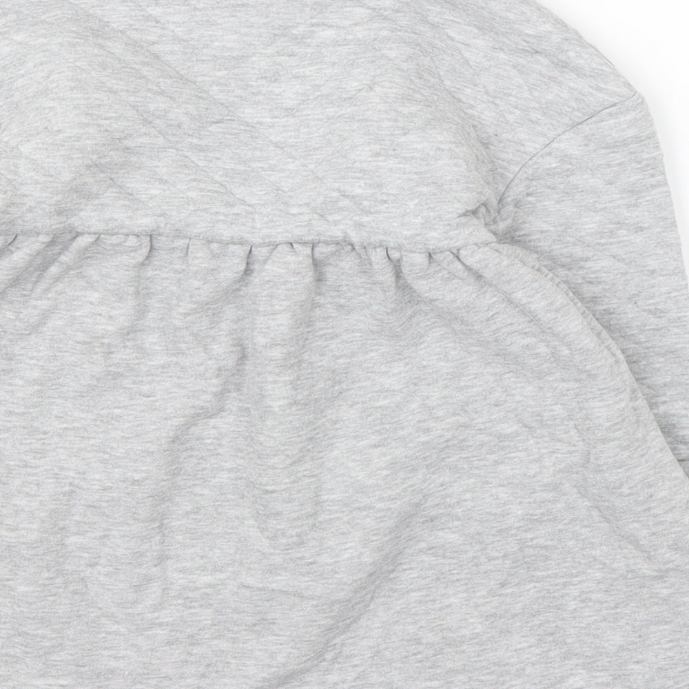 George Girls Grey Cotton Jumper Dress Size 18 Months Round Neck