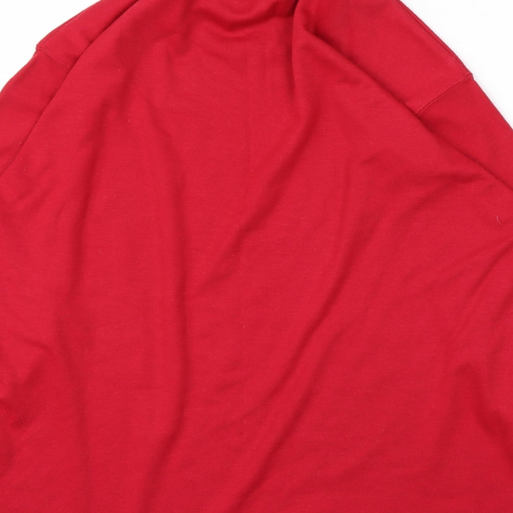 Paramor Womens Red Roll Neck Cotton Pullover Jumper Size 12