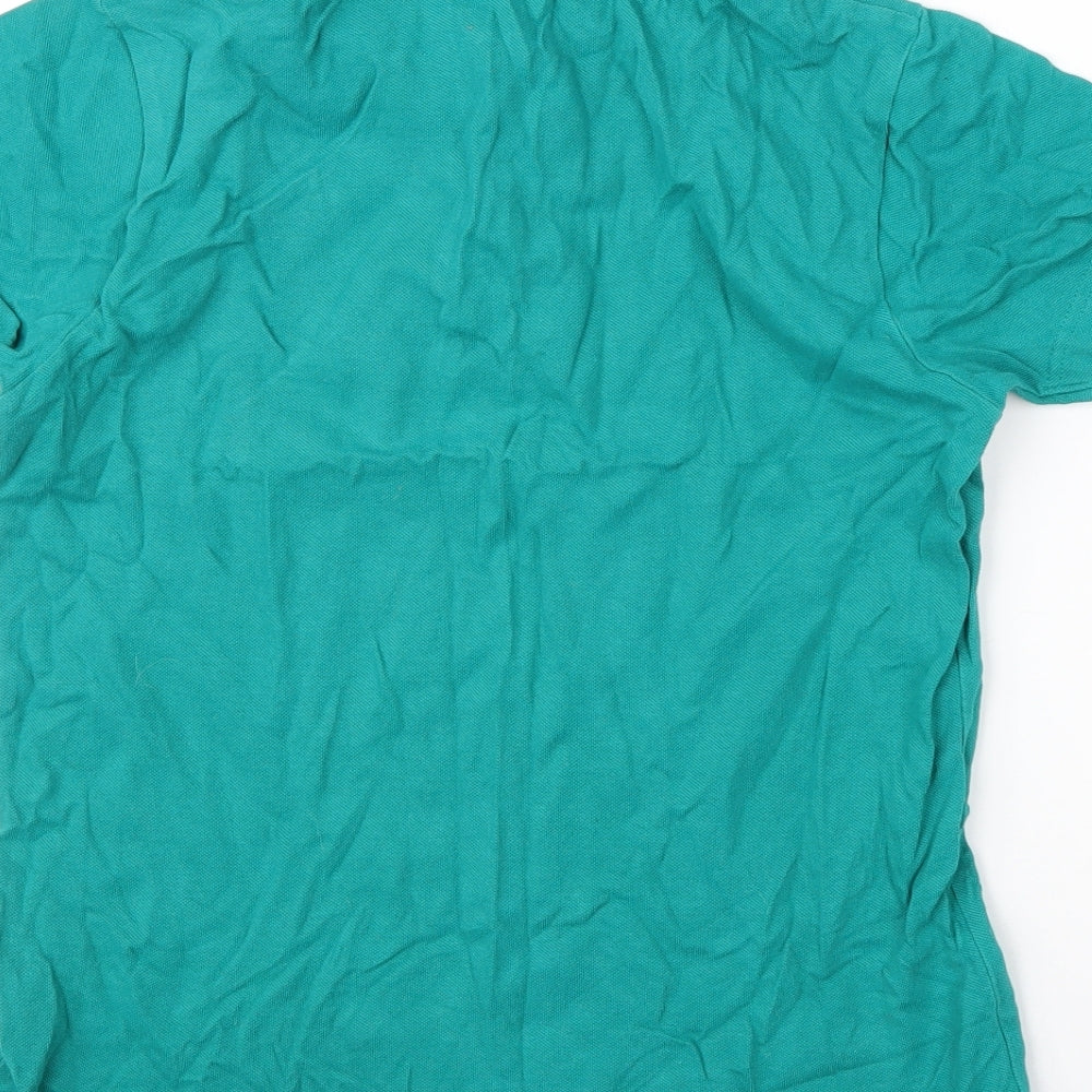 TU Girls Green Cotton Basic Polo Size 11 Years Collared Button - School