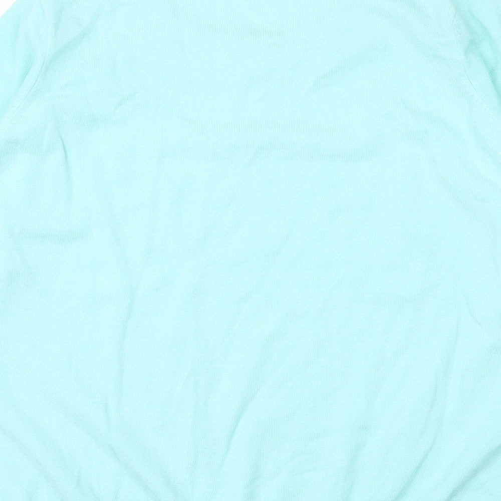 BM Womens Green Viscose Basic Blouse Size L Scoop Neck