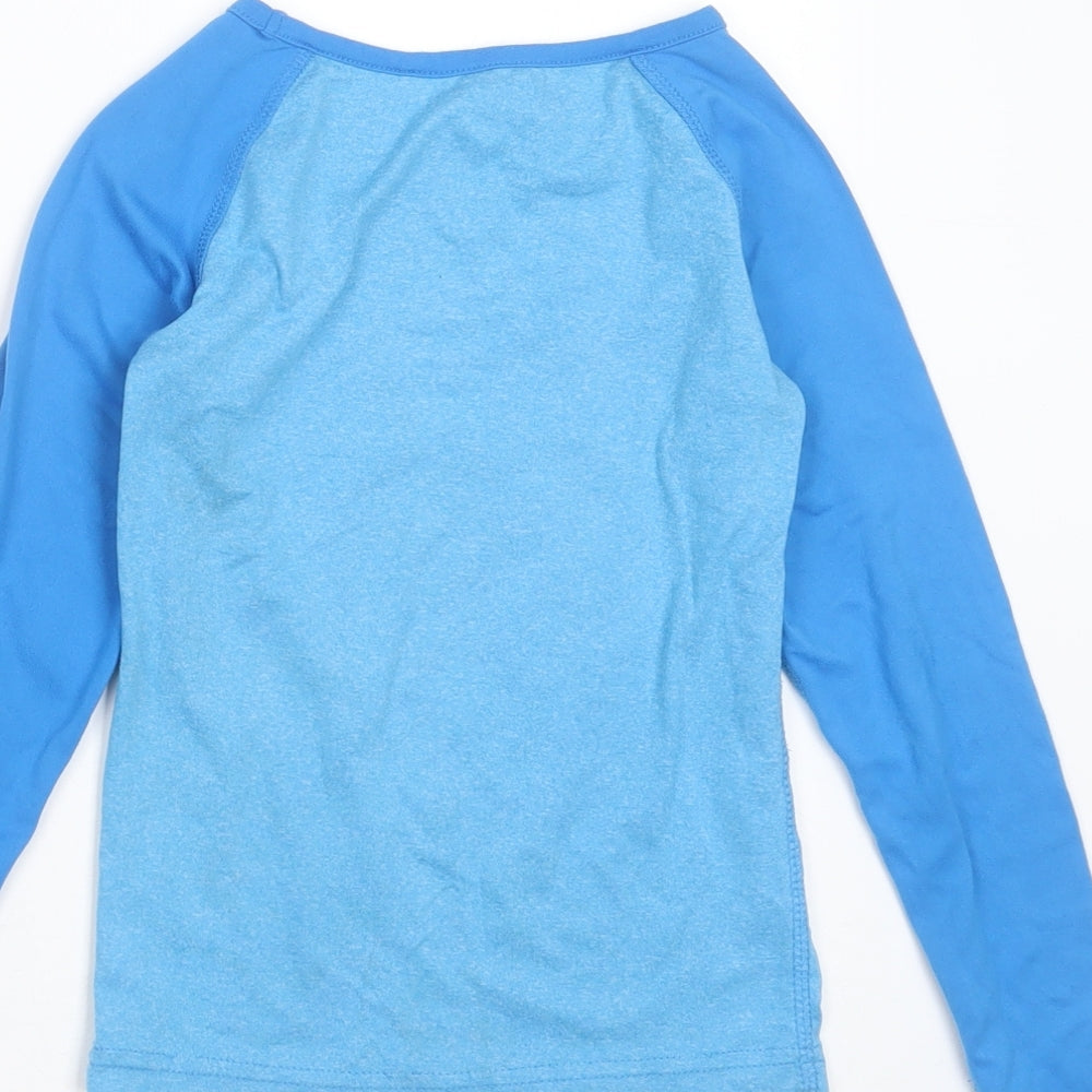 Crane Boys Blue Polyester Basic T-Shirt Size 7-8 Years Round Neck