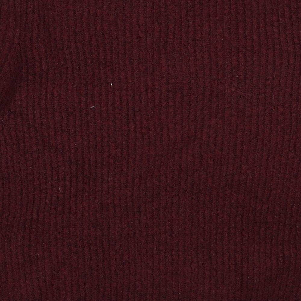 George Womens Red Round Neck Acrylic Pullover Jumper Size M