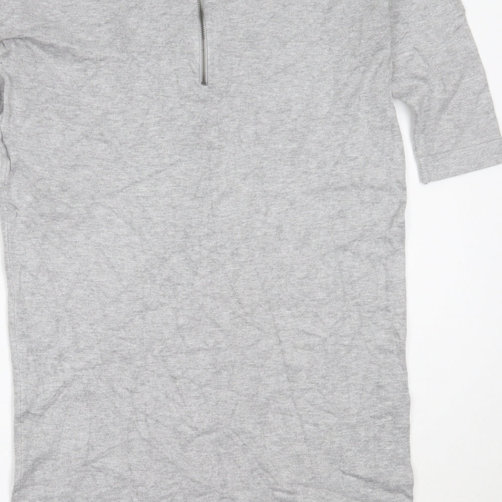 Vera Moda Womens Grey Viscose Jumper Dress Size M Round Neck