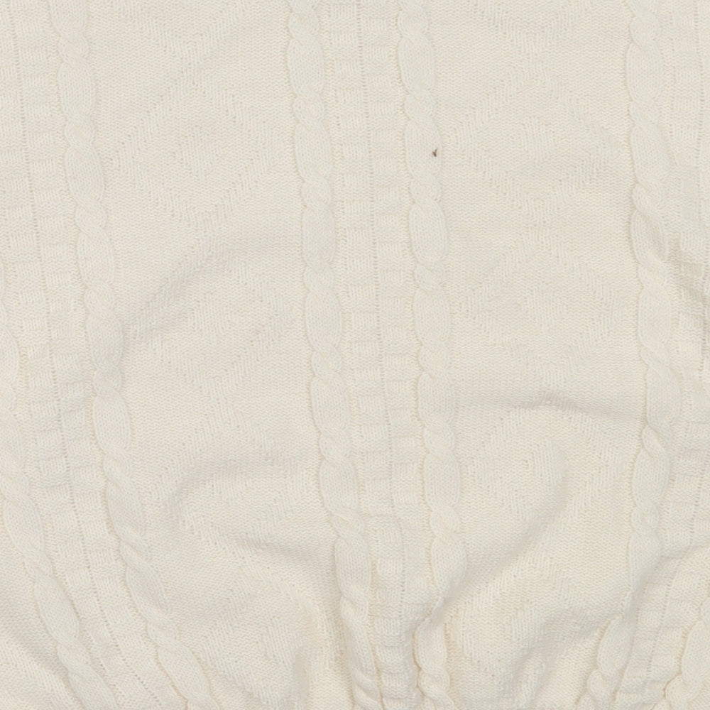 Nene Valley Womens Ivory Round Neck Acrylic Pullover Jumper Size XL