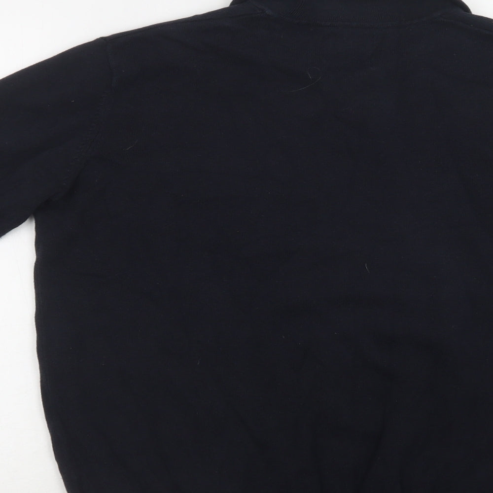 Soviet Mens Blue Collared Cotton Pullover Jumper Size M
