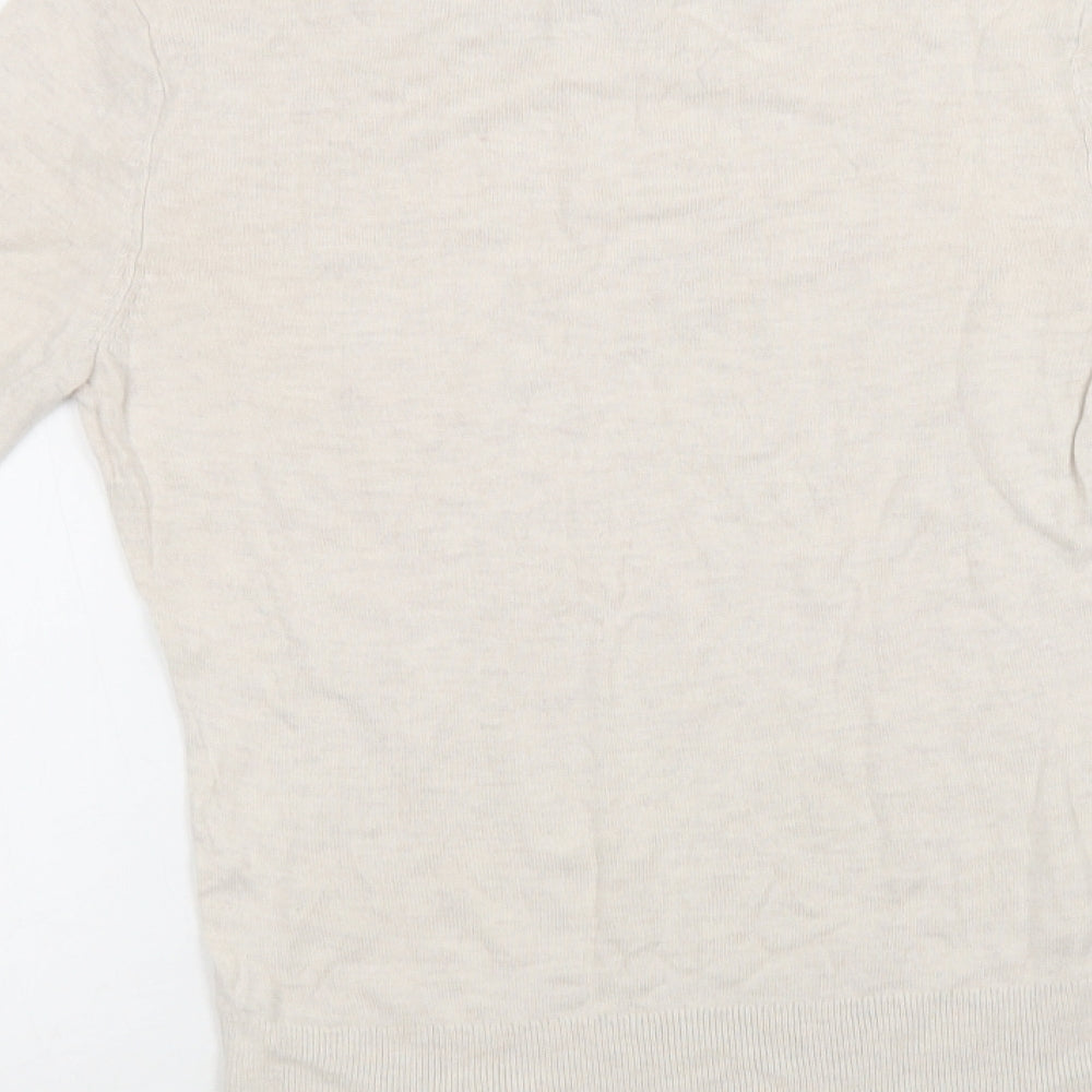 H&M Womens Beige Crew Neck Pullover Jumper Size S
