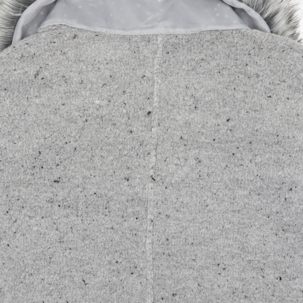 Primark Girls Grey V-Neck Acrylic Cardigan Jumper Size 10-11 Years