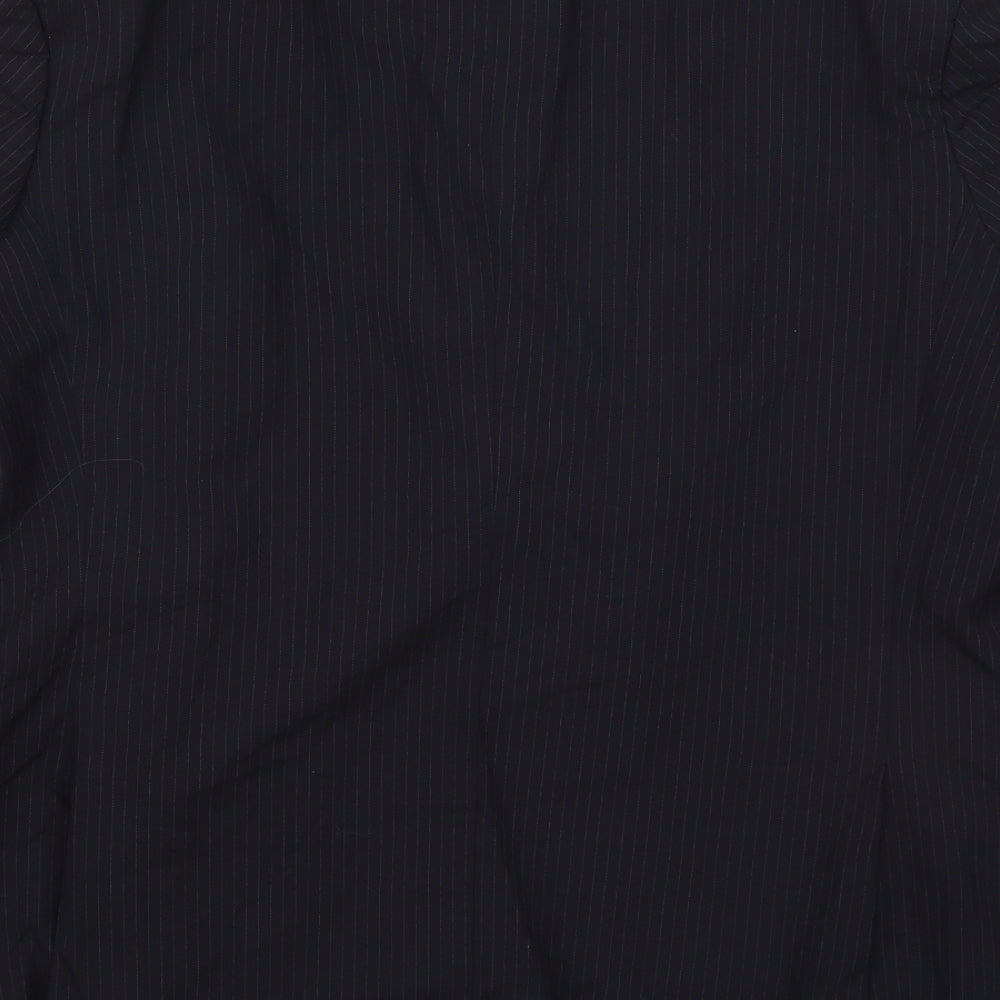 Burton Mens Blue Striped Wool Jacket Suit Jacket Size 46