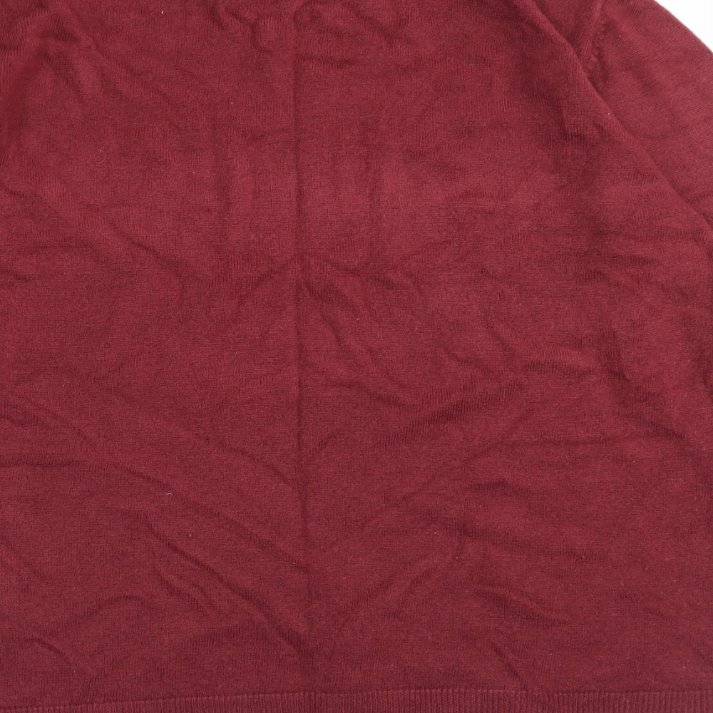 Originals Womens Red Mock Neck Acrylic Pullover Jumper Size 12