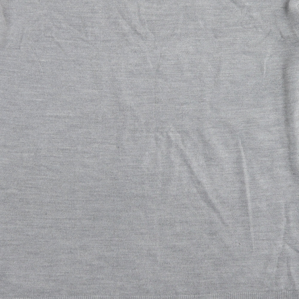 Burton Mens Grey V-Neck Acrylic Pullover Jumper Size L