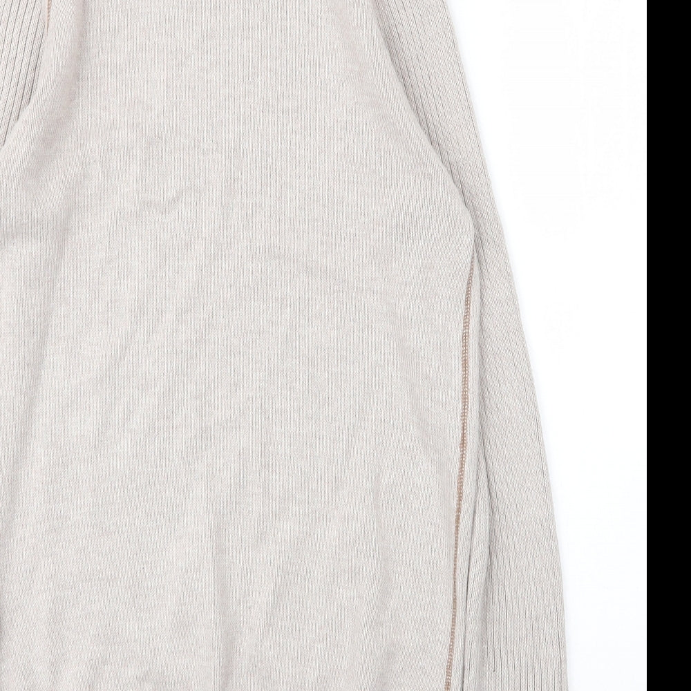 River Island Mens Beige Round Neck Cotton Pullover Jumper Size S